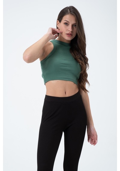 Quhox Kadın Kaşkorse Crop Atlet Yeşil
