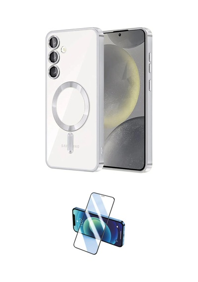 Cep Samsung Uyumlu Galaxy A15 4g Kılıf Nova Işık Özel Seri İkili Koruma Seti Najmaddin Titan Gri