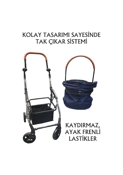 Tommy Evcil Hayvan Arabası 76, 5 X 48 X 99 Cm Lacivert Max 15 Kg