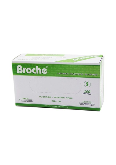Broche S Pudrasız Muayene Eldiveni 100lü 5047