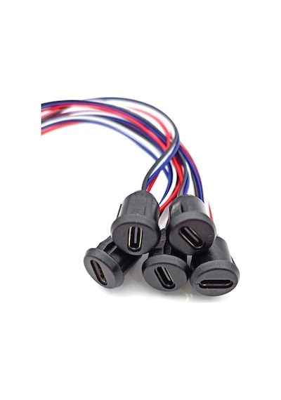 Type C Panel Montaj Dişi Soket 4 Pin 15cm Kablolu Uzatma Usb 3.1 Konnektör Araba Kamera