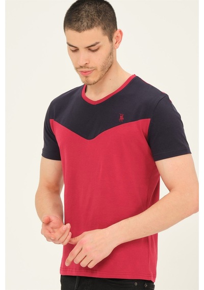 T8591 Dewberry Mens T-shırt-bordo Bordo