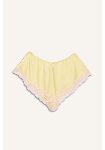 Defacto Dantelli Şort Pijama Altı H1353ax26smyl83 Sarı-yl83