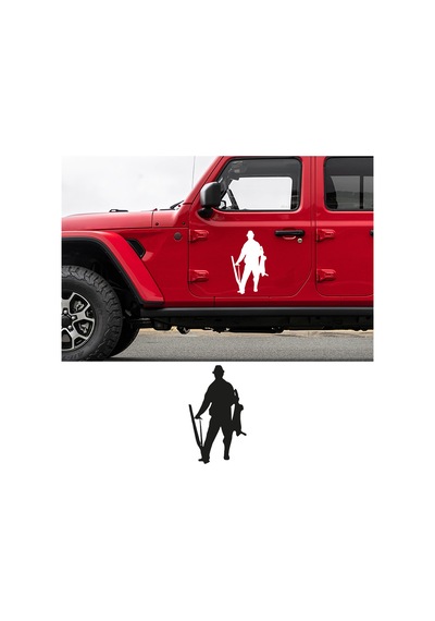 2 Adet Avcı Oto Sticker, Off Road Sticker, Pick Up Sticker 20x12 Cm
