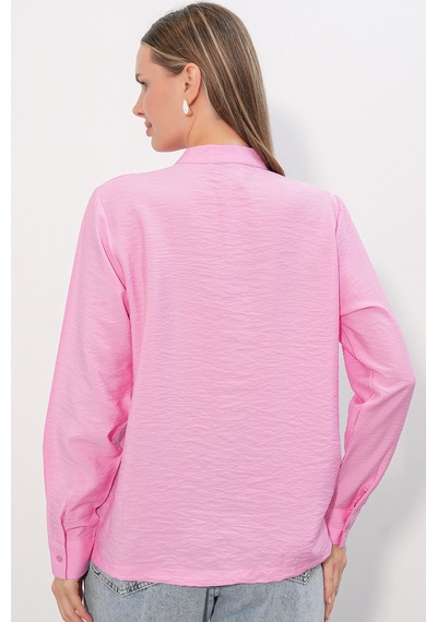 Hiccup Bdart Viskoz Naylon Gömlek Pembe