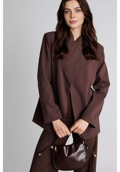 Defacto Regular Fıt Dik Yaka Blazer Ceket H2399ax26spbn167 Kahve-bn167