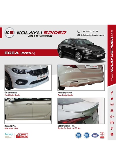 Fiat Egea Stop Çıtası / Bagaj Çıtası 3 Prç Krom 2021-2025