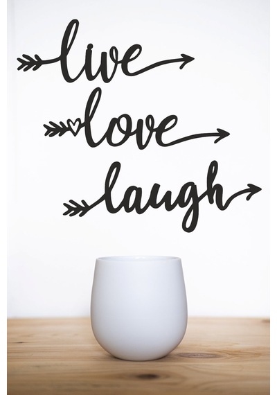 "live Love Laugh" Duvar Dekoru-süsü, Ahşap Dekoratif Tablo - 1