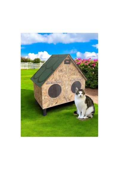 Kedi Evi Kedi Yuvası Su Ve Isı Yalıtımlı 2 Bölmeli 2 Kedilik İç Ve Dış Mekan