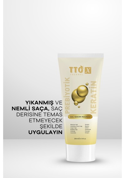 Tto X Prebiyotik Saç Bakım Maskesi Biberiye Yağı Keratin Argan Yağı Biyotin