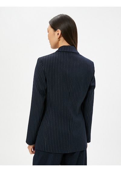 Koton Blazer Ceket Kruvaze Düğmeli Kapaklı Cepli Lacivert Çizgili 4sak50055uw 4SAK50055UW7S0 Lacivert Koton Blazer Ceket Kruvaze Düğmeli Kapaklı Cepli Lacivert Çizgili 4sak50055uw 4SAK50055UW7S0 Lacivert