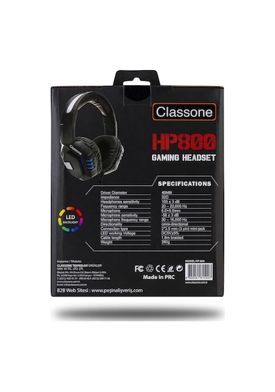 Classone HP800 LED Backlight Kulak Üstü Oyuncu Kulaklığı