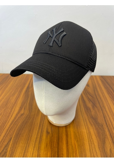 Ny Yankees Nakışlı Fileli Yazlık Beyzbol Cap Şapka Siyah - Siyah