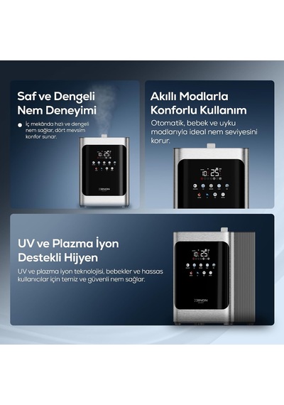 Akıllı Hava Nemlendirici Pure Sıcak & Soğuk Buhar 4.8l Uv + Plazma Wi-fi 38db Sessiz X7452