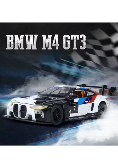 Scowetto 1:24 Bmw M4 Gt3 Diecast Model Araba Açılan Kapılar Bmw M4 Yarış Arabası Modifiyeli Diecast Araba