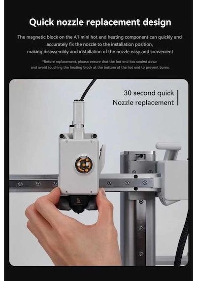 0.2mm Bambu Lab A1/a1 Mini Hotend Seti - Sertleştirilmiş Çelik Nozzle