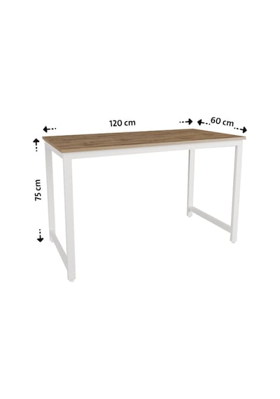 Çalışma Masası Bilgisayar Ofis Masası 60 X 120 Cm -ahşap - Beyaz Ahşap - Beyaz