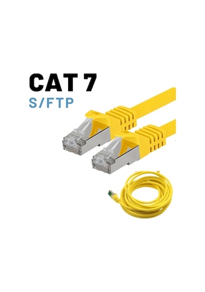 Irenis CAT7 Kablo S/FTP LSZH Ethernet Network Lan Ağ Kablosu 50 CM-Sarı