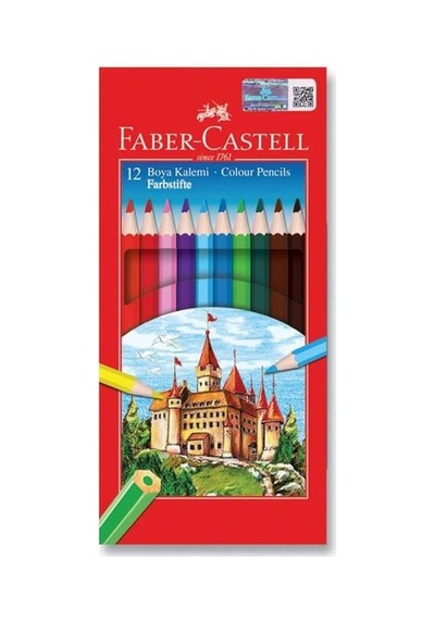 F.castel 5171116312 Tam Boy Kuru Boya 12 Li Çok Renkli