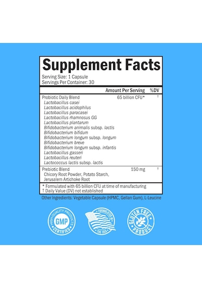 Bioschwartz Probiotic 65 Billion Probiotics With Prebiotic For Women & Men - Lactobacillus Acidophilus Digestive Health 30 Caps Aromasız Bioschwartz Probiotic 65 Billion Probiotics With Prebiotic For Women & Men - Lactobacillus Acidophilus Digestive Health 30 Caps Aromasız