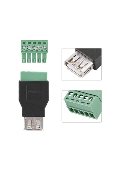 Usb Dişi - 5'Li Klemens Çevirici - Usb 2.0 To 5-Pin Terminal