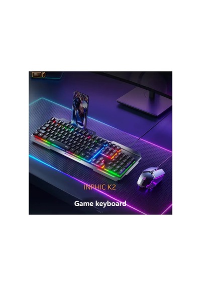 Inphic K2 Usb Kablolu Oyun Klavyesi 104-key Sessiz Oyun Klavyesi Bilgisayar Laptop İ - Karbul9477-1