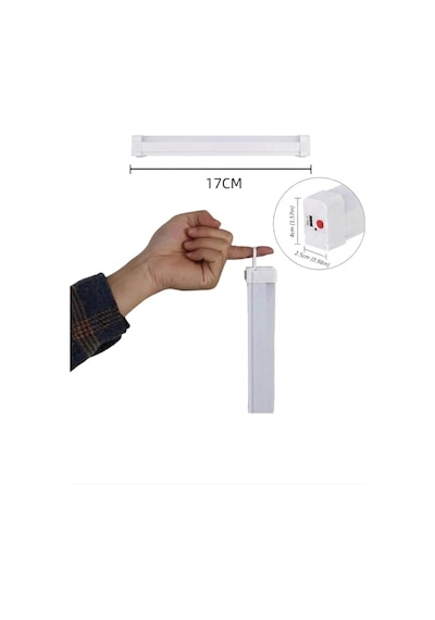 Usb Şarjlı 3 Modlu Mıknatıslı Otel-yurt-ev-kamp Feneri Led Şarjlı Işıldak 5 W 17cm Renkli