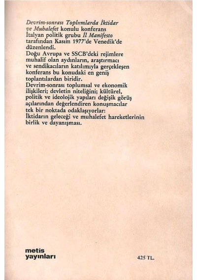 Devrim Sonrası Toplumlarda İktidar Ve Muhalefet