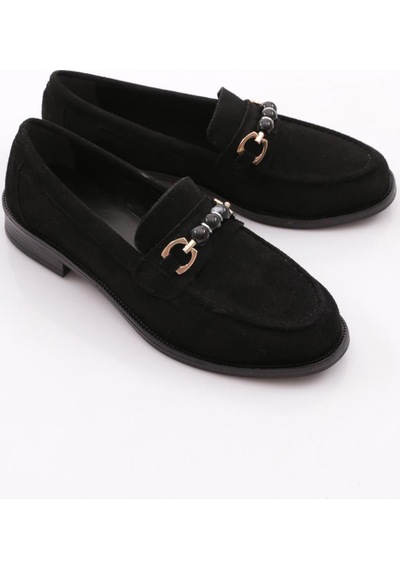 Dgn 2624412 Kadın Tokalı Loafer Ayakkabı Siyah