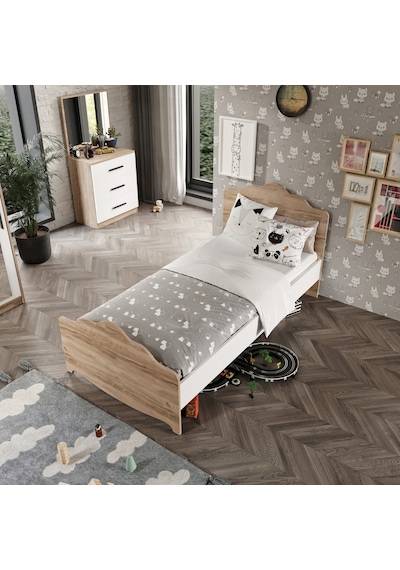 Ildır Tek Kişilik Karyola Tamamı Mdflam 90x190 Flora Beyaz Ildır Tek Kişilik Karyola Tamamı Mdflam 90x190 Flora Beyaz