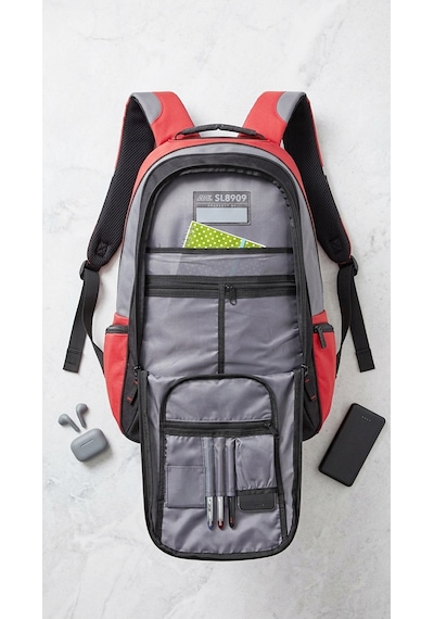 Sol - Marvın Unisex 15 Laptop Sırt Çantası Kırmızı/siyah