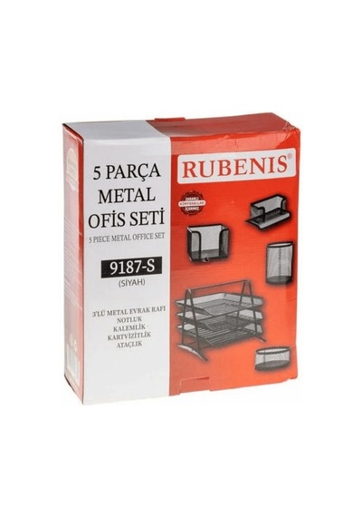Rubenis Ofis Seti Metal 5 Parça Siyah 9187-s