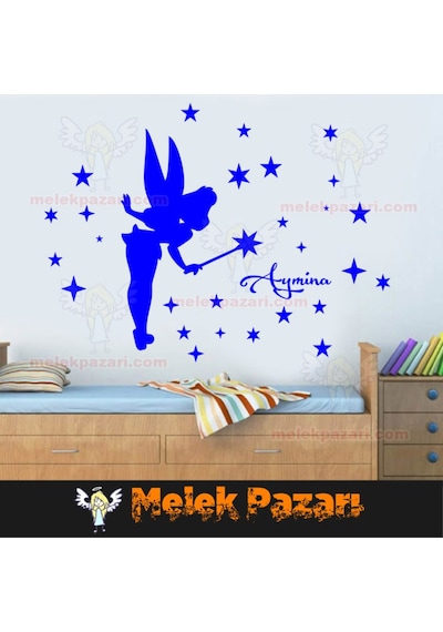 İsim Yazılabilir Yıldızlar Ve Peri Çocuk Odası Duvar Sticker