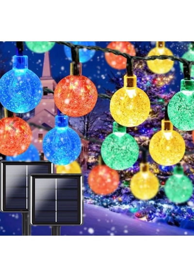 Misket Led Güneş Enerjili Bahçe Aydınlatma Dış Mekan Çok Renkli