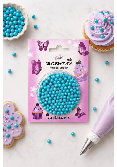Dr. Gusto 4 Mm Bebe Mavi Boncuk Pasta Süsleme Şekeri