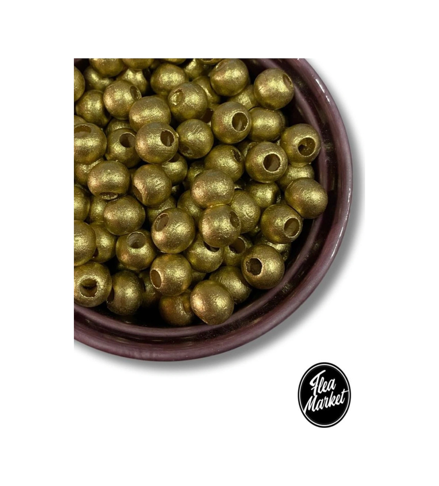10 Mm Special Gold Renk Ahşap Boncuk 100 Adet -
