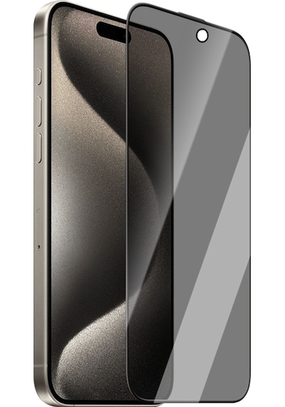 Apple Uyumlu iPhone 15 Pro Max Caseworld Ultra-thin Serisi Privacy 0.15mm Ha Cam Ekran Koruyucu Siyah
