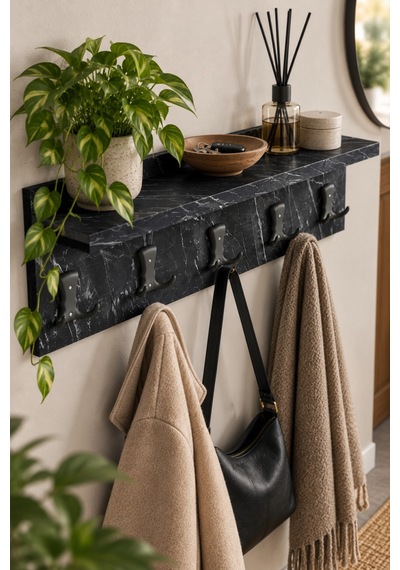 Sulorahome Siyah Duvar Askılığı 80 Cm