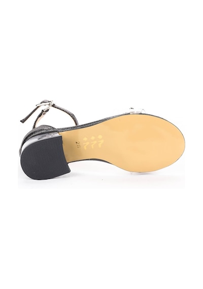 Kiko Kids 790 Taşlı Kız Çocuk 3 Cm Şeffaf Topuklu Sandalet Ayakkabı Platin