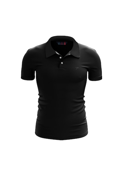 Raru Pamuk Büyük Beden Polo T-shirt Ingens Siyah SIYAH
