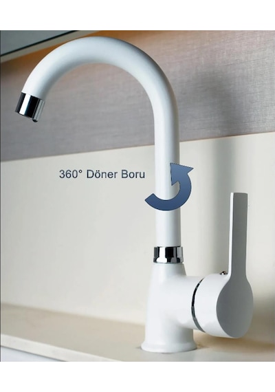 Inventa Beyaz Delta Kısa Borulu Lavabo Bataryası