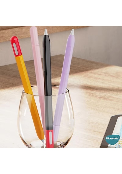 Microsonic Pencil Pro Kılıf Mat Silikon Kırmızı Beyaz
