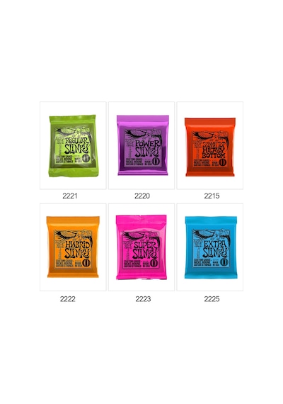 Vkemall Ernie Ball 2223 Süper Slinky Nikel Sarılı Elektrik Gitar Telleri 9-42 Çok Renkli