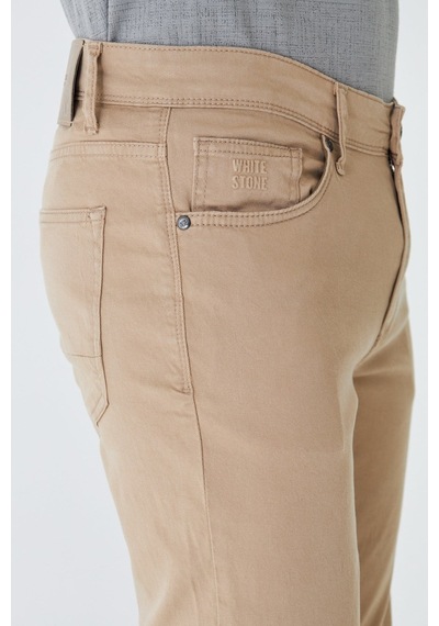 Koyu Bej Tencel Kumaş Yazlık Erkek Chino Pantolon Kum