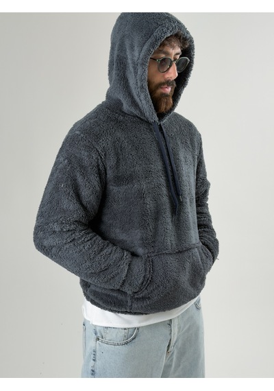 Cocopelli Erkek Kapüşonlu Antrasit Peluş Sweat Coc2590 Antrasit