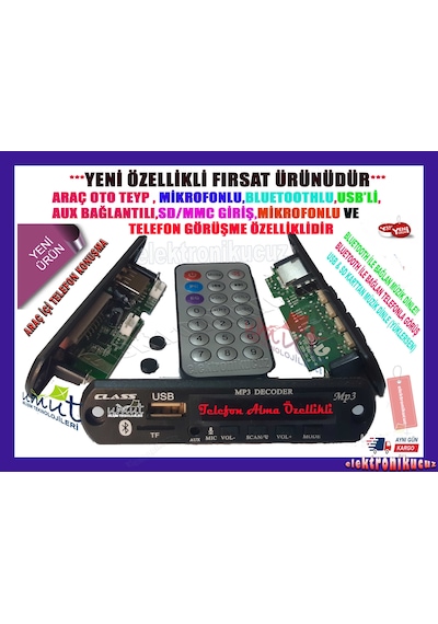 Ford Focus 1 Bluetoothlu Araç Oto Teyp Aux Usb/Sd/Tf 12 Volt N11.497