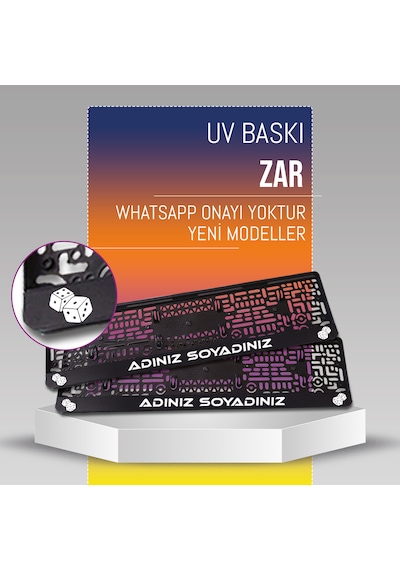 Zar Plakalık, 2 Adet Premium Uv Baskı, Plakalıkhane