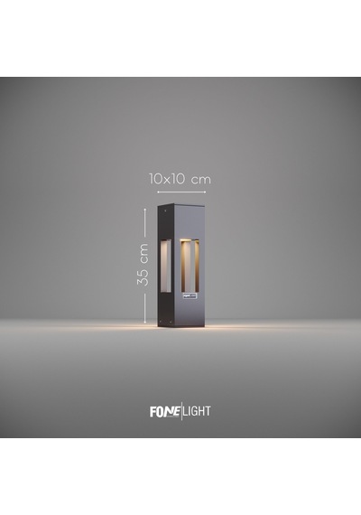 FoneLight AKA Set Üstü 35 cm LED Bahçe Yol Aydınlatması Antrasit Alüminyum IP65 Peyzaj Aydınlatma Armatürü 3000K