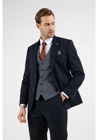 İmza Lacivert Mono Yaka Kazayağı Desen 6 Drop Slim Fit Takım Elbise 1001255173 Lacivert İmza Lacivert Mono Yaka Kazayağı Desen 6 Drop Slim Fit Takım Elbise 1001255173 Lacivert