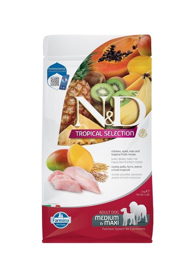 Nd N&d Tropical Selection Tavuklu Ve Tropikal Meyveli Orta Ve Büyük Irk Yetişkin Köpek Maması 2 Kg